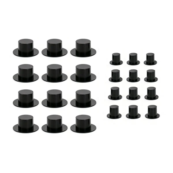 Azude mini black top hats for crafts in large and small sizes