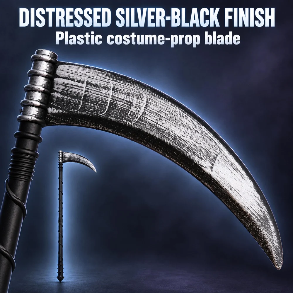 Azude Scythe Costume Prop, 32.3 in Grim Reaper Sickle, 4-Piece — view 6