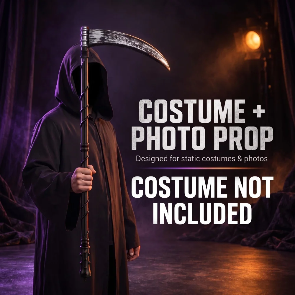 Azude Scythe Costume Prop, 32.3 in Grim Reaper Sickle, 4-Piece — view 7