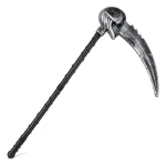 Azude grim reaper scythe prop with weathered silver-gray skull and curved blade