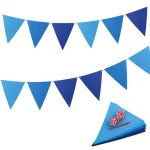 Beurio blue felt pennant banner with navy, medium blue and light blue triangle flags