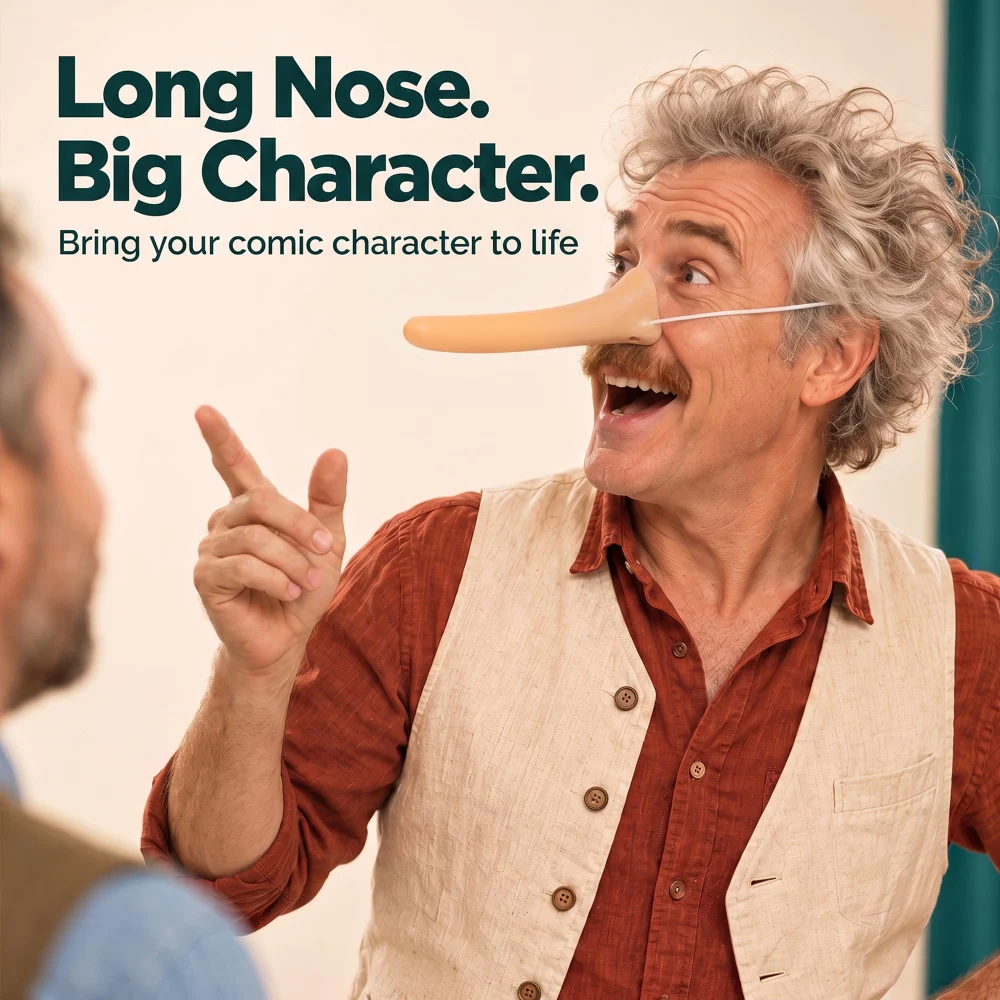 Beurio Long Fake Nose for Plays — view 2