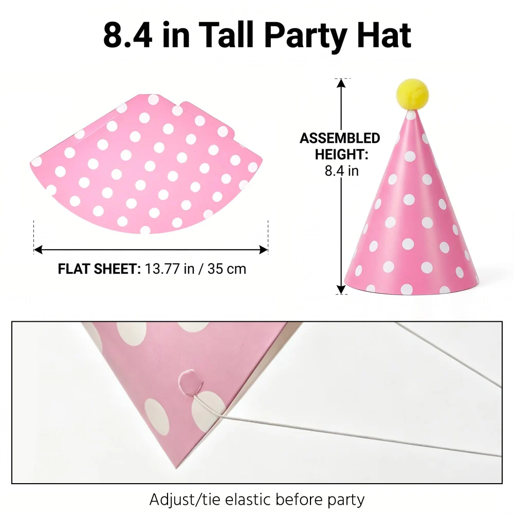 Beurio Pastel Party Hats for Kids Ages 3+ — view 5
