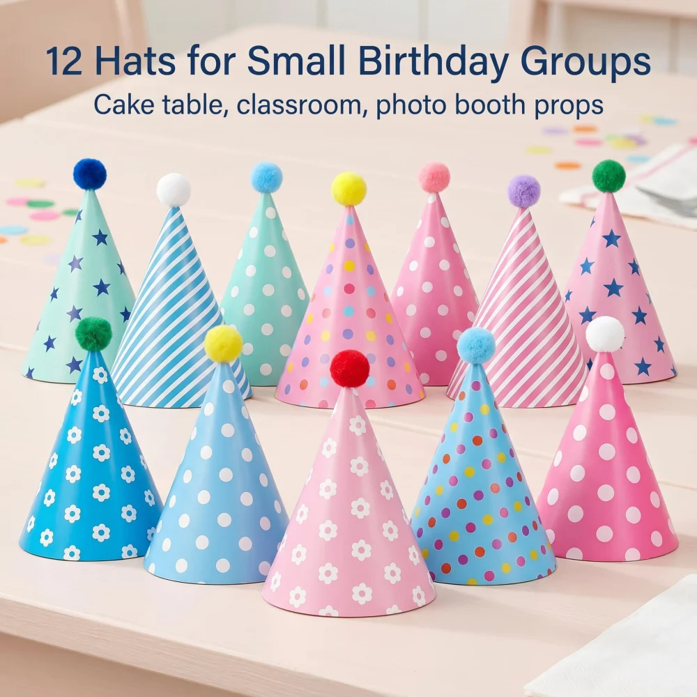 Beurio Pastel Party Hats for Kids Ages 3+ — view 7