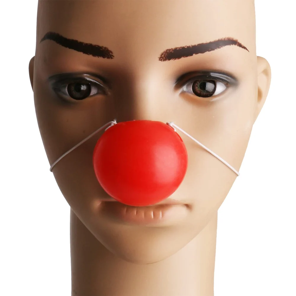 Beurio Red Clown Nose with String, 1.77 in Plastic, 1 Pack — view 2