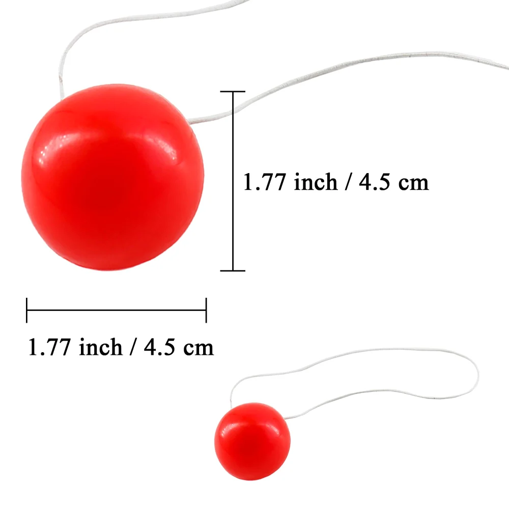 Beurio Red Clown Nose with String, 1.77 in Plastic, 1 Pack — view 3