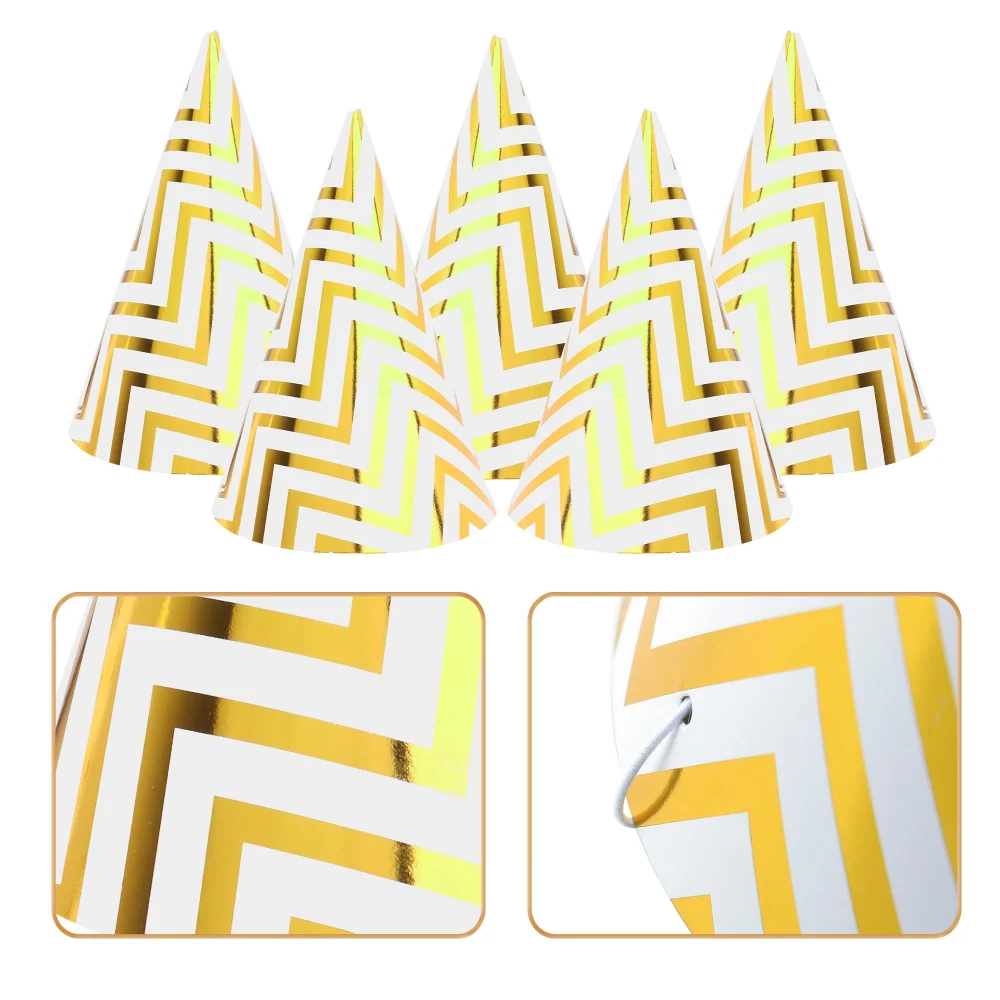 Boieo 10 Pack Gold Party Hats for Adults and Kids — view 3