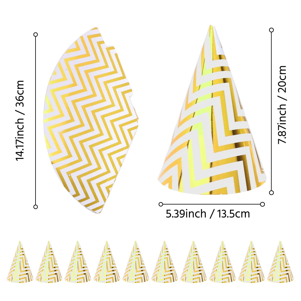 Boieo 10 Pack Gold Party Hats for Adults and Kids — view 5