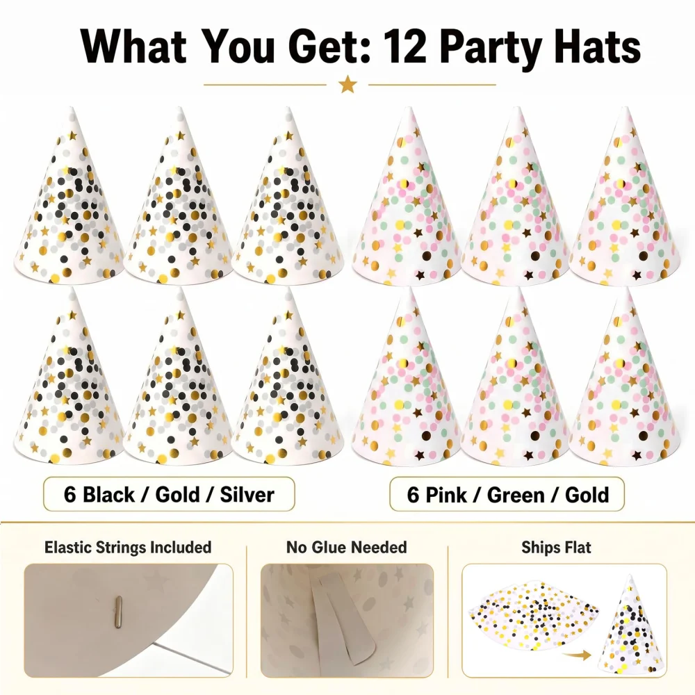 Boieo Birthday Party Hats for Adults and Kids — view 3