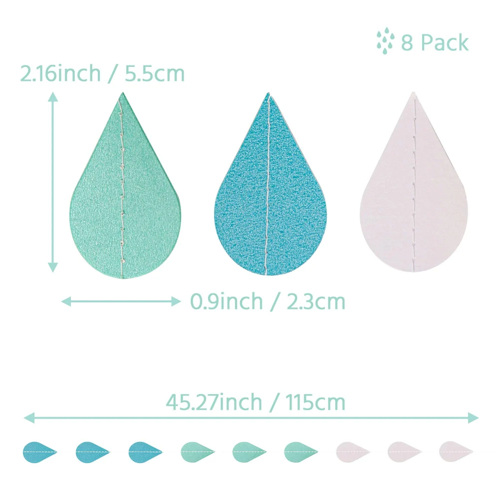 Boieo Blue Raindrop Garland — view 3