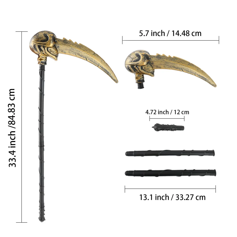 Boieo Halloween Grim Reaper Scythe Costume Prop — view 2