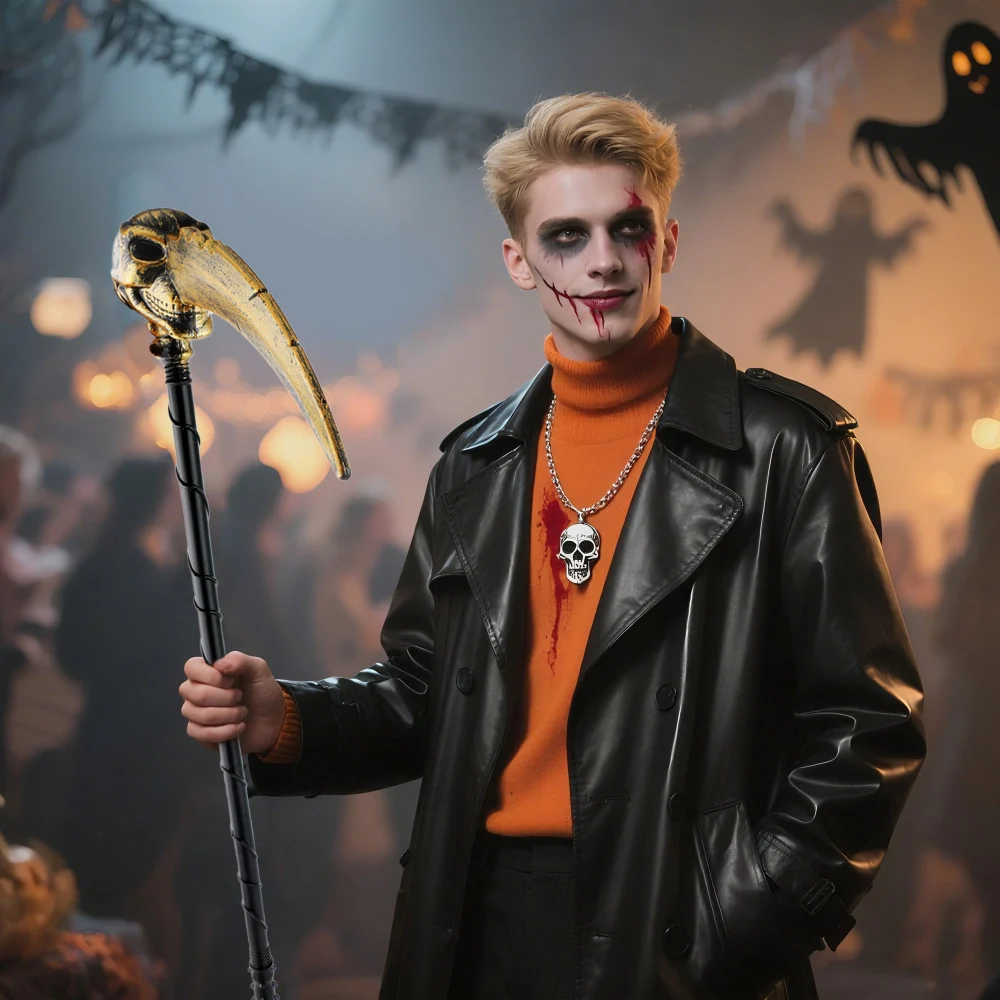 Boieo Halloween Grim Reaper Scythe Costume Prop — view 6
