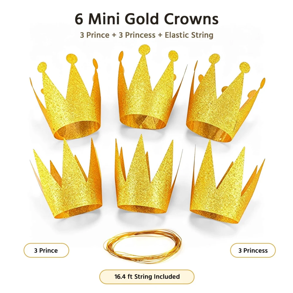 Boieo Mini Gold Crown Hats — view 3