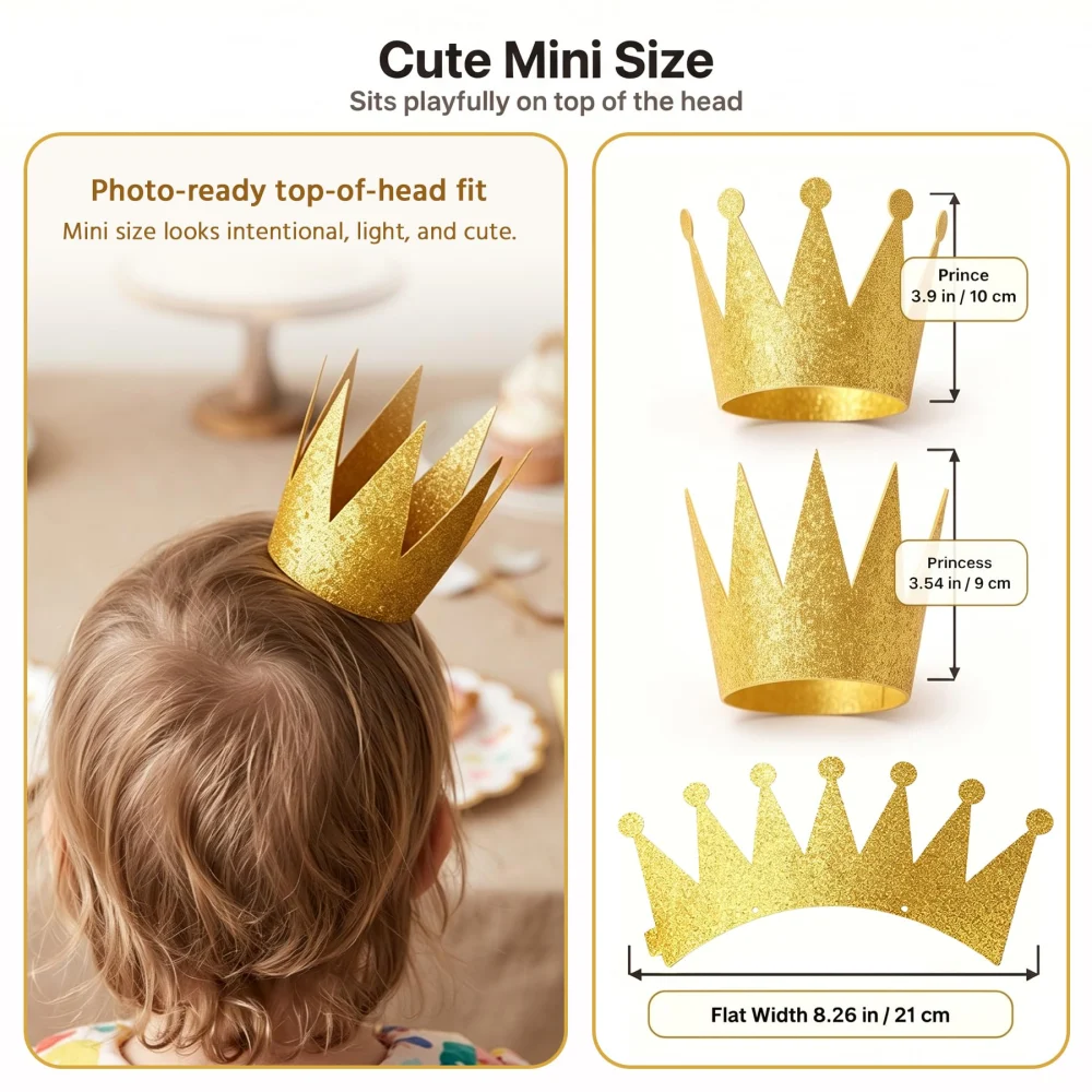 Boieo Mini Gold Crown Hats — view 5