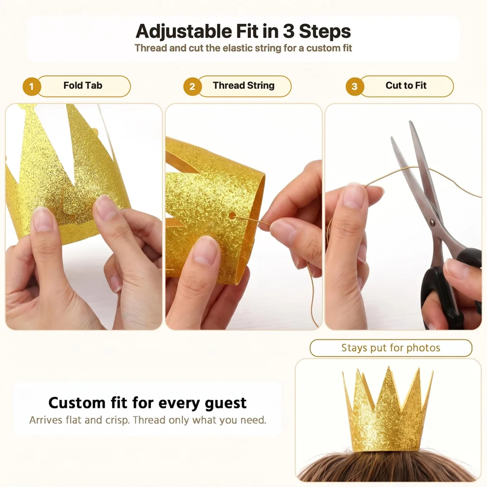 Boieo Mini Gold Crown Hats — view 6