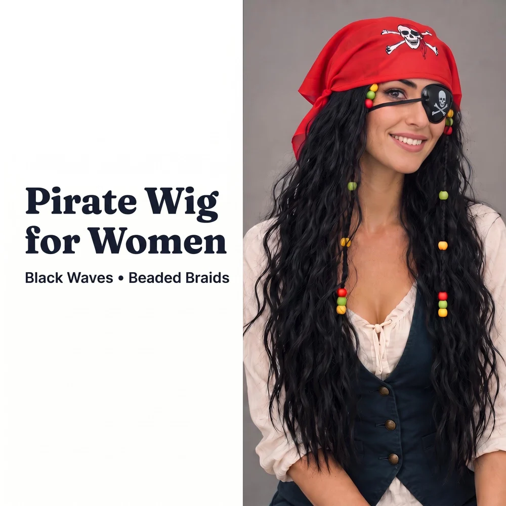 Boieo Pirate Wig for Women Men — view 3