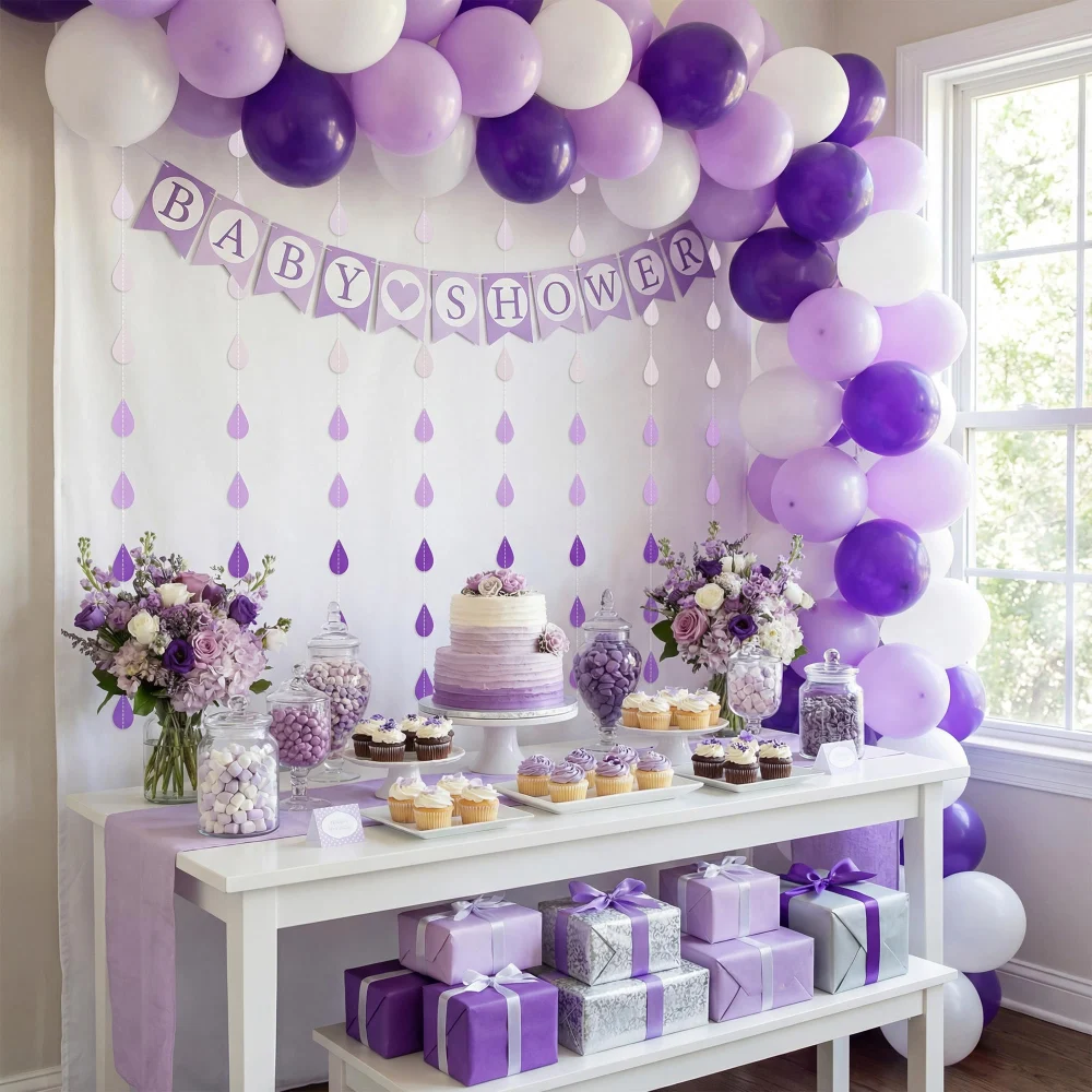 Boieo Purple Raindrop Garland — view 7