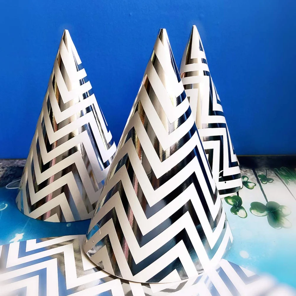 Boieo Silver Party Hats for Adults and Kids 10 Pack — view 2