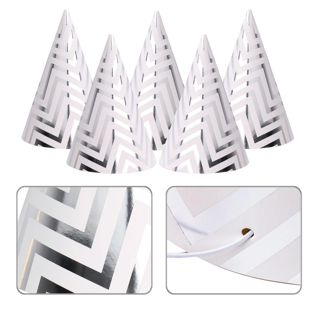 Boieo Silver Party Hats for Adults and Kids 10 Pack — view 3