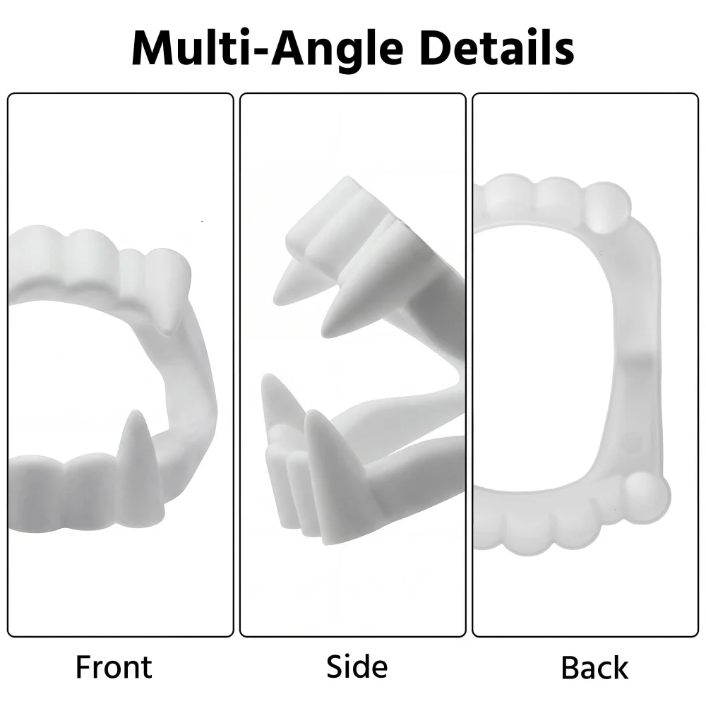 Boieo White Vampire Fangs Halloween Costumes Props for kids — view 4