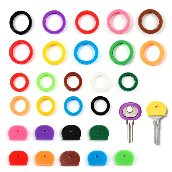 Inxens 30-piece silicone key identifier caps in assorted colors