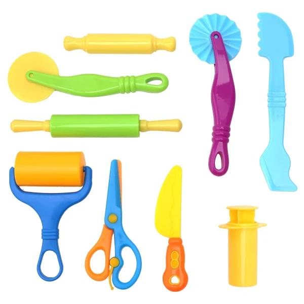 Inxens 9-piece dough tool set with rolling pins, scissors, cutters and spatula