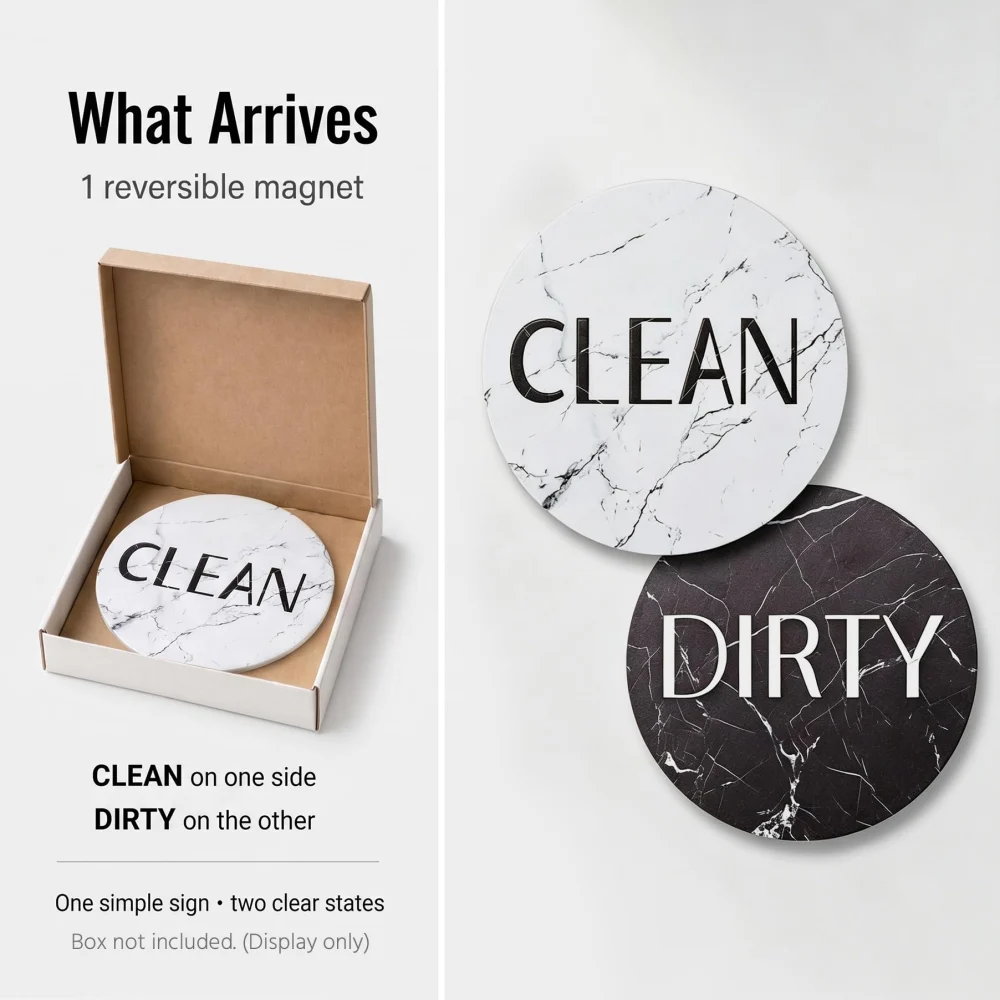 Inxens Dishwasher Magnet Clean Dirty Sign — view 2