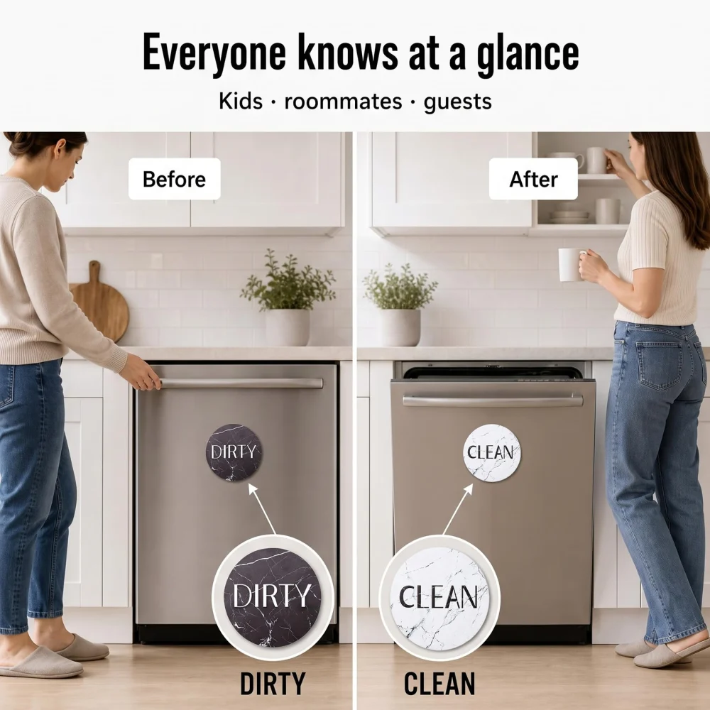 Inxens Dishwasher Magnet Clean Dirty Sign — view 7