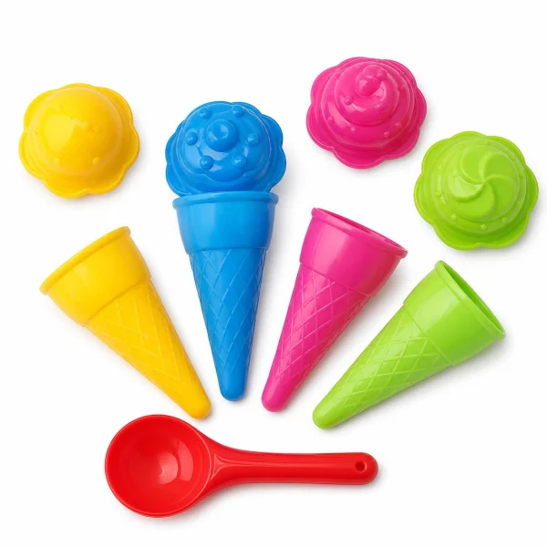 Inxens ice cream dough tools: 4 cones, 4 scoop molds and a serving scoop