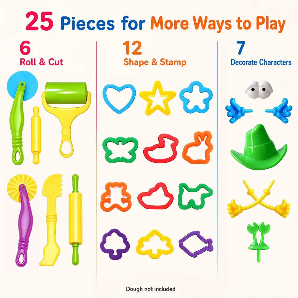 Inxens Dough Tools Set for Kids Ages 2-4 — view 4