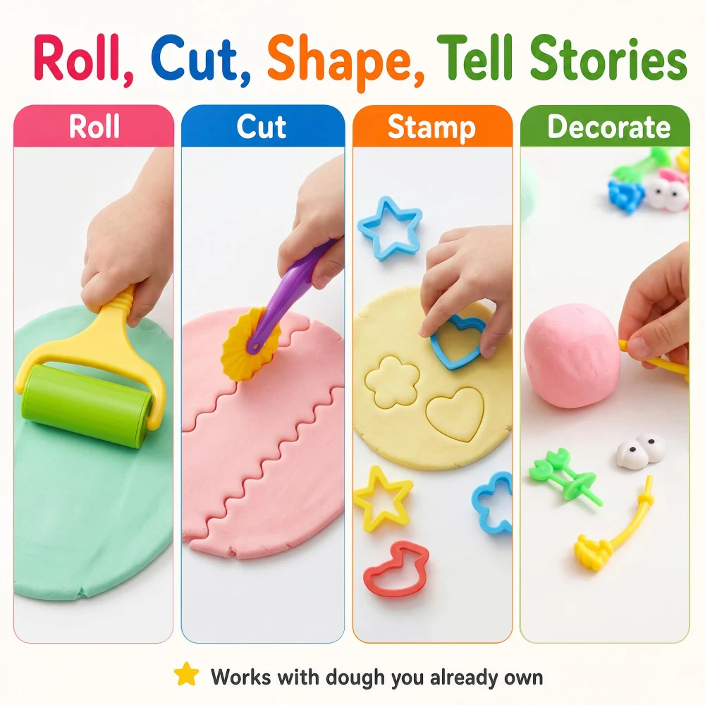 Inxens Dough Tools Set for Kids Ages 2-4 — view 5