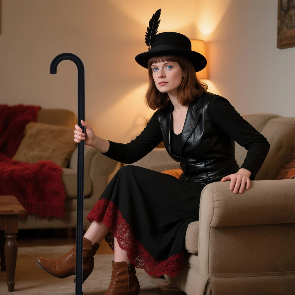 Inxens Halloween Black Cane Prop for Adults & Kids — view 4