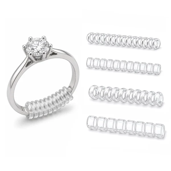 Inxens clear silicone ring sizers for loose rings, four coils in 2 mm, 3 mm and 5 mm widths