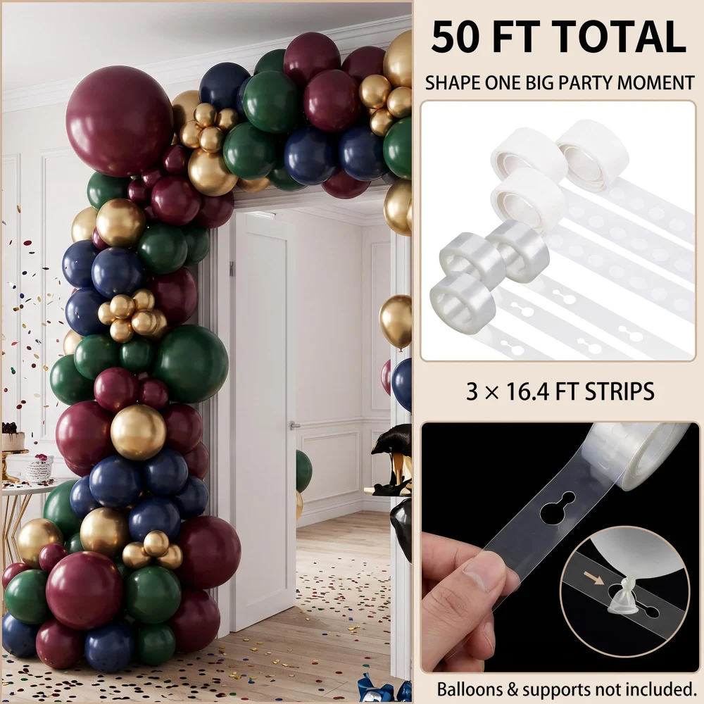 Olen Balloon Arch Strip Kit, 50 ft of Strips + 300 Glue Dots — view 5