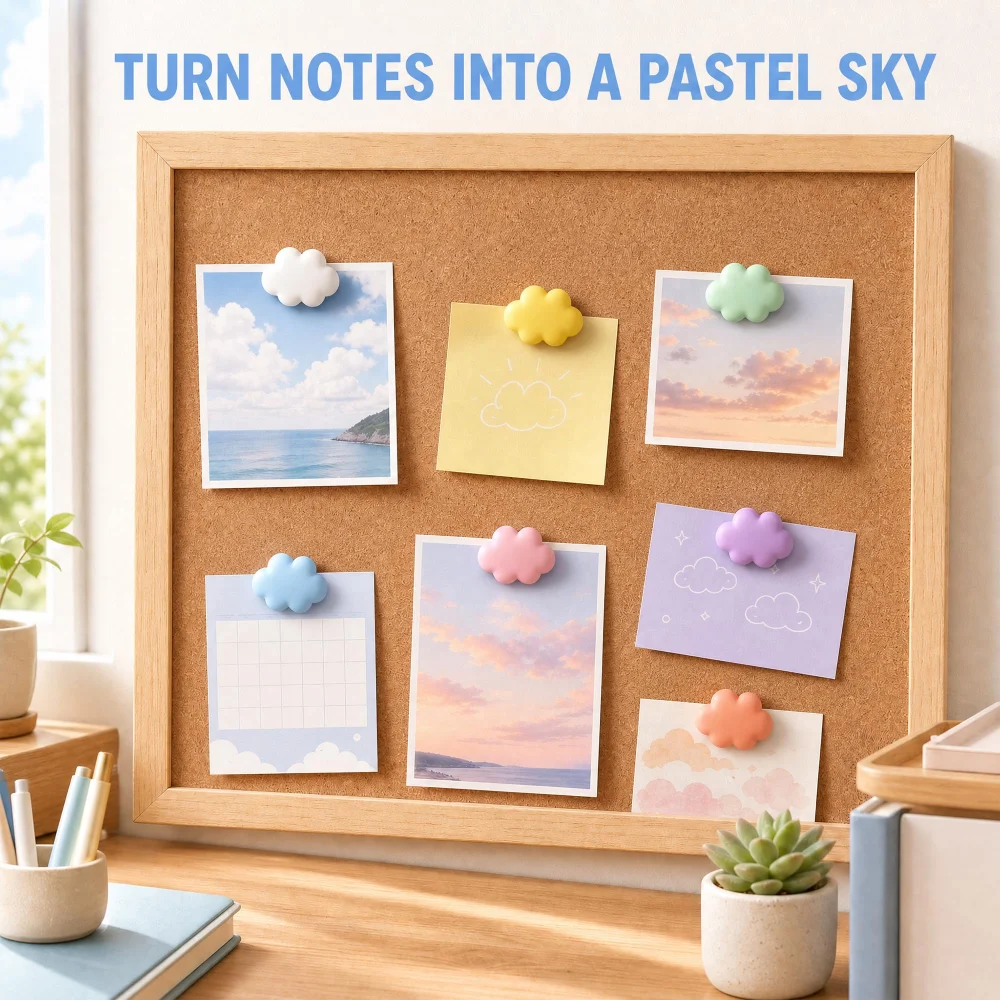 Olen Cloud Push Pins, 14 Pcs in 7 Colors with Storage Case — view 3