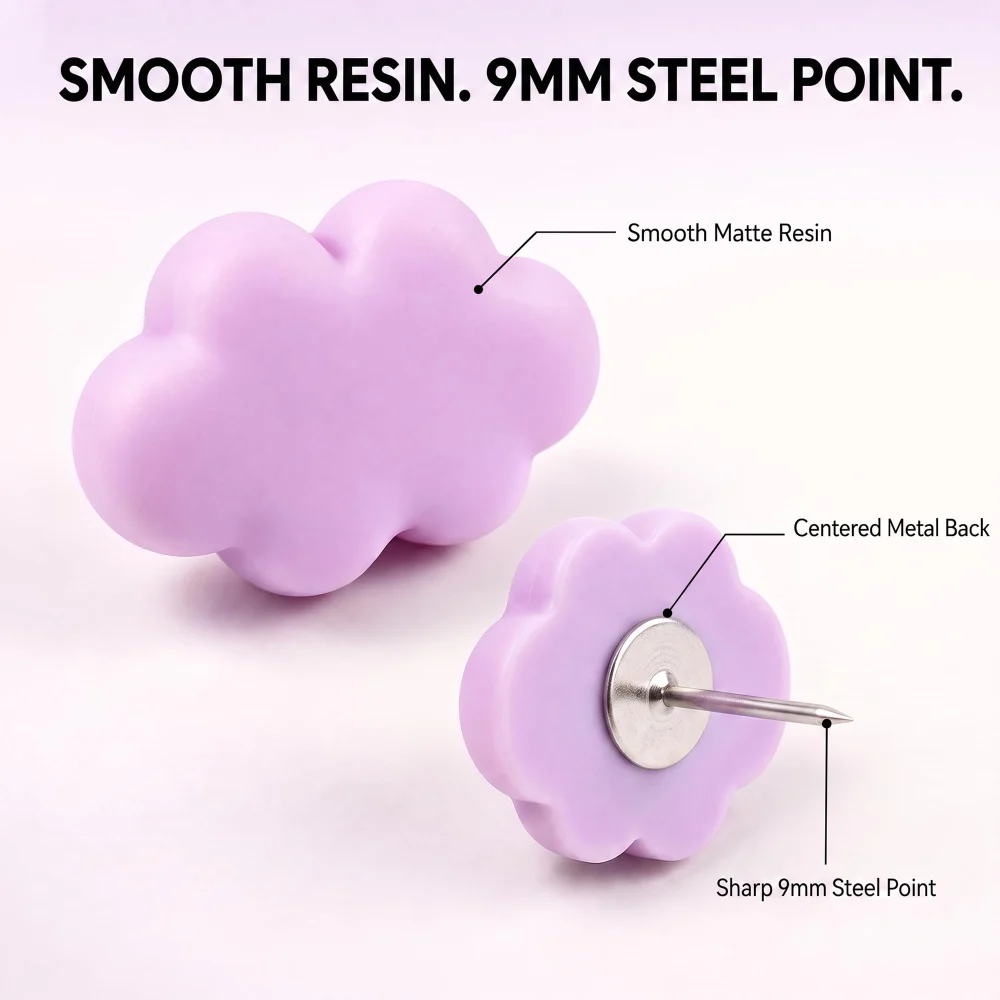 Olen Cloud Push Pins, 14 Pcs in 7 Colors with Storage Case — view 6