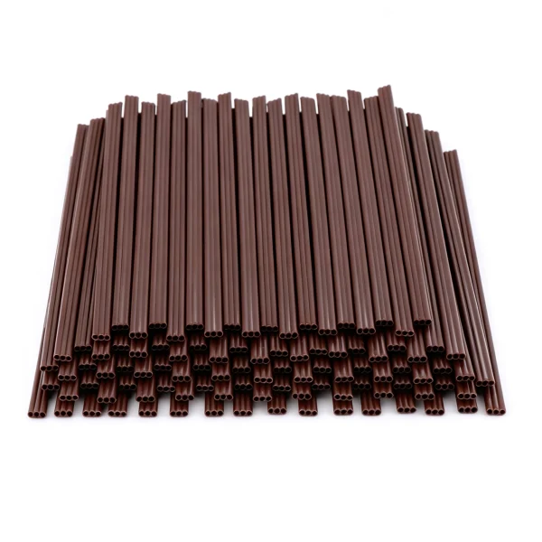 Olen brown plastic coffee stirrers, 100-count pack of 7 in sip straws