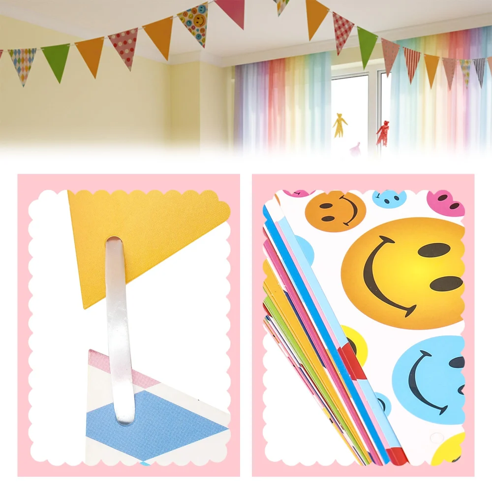 Olen Colorful Pennant Banner, 24 Paper Flags, 32.8 ft Ribbon — view 6
