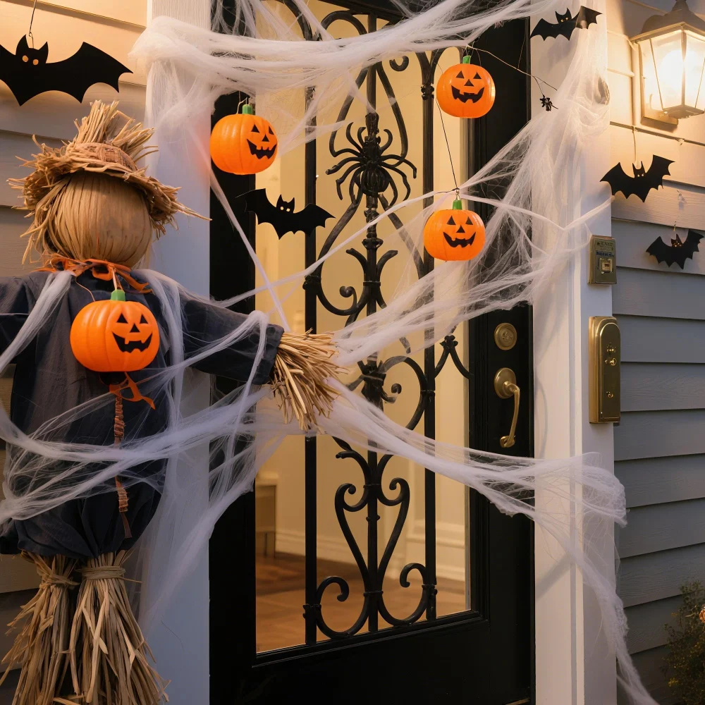 Olen Fake Spider Web Decoration, 10 sq ft with 2 Spiders — view 4