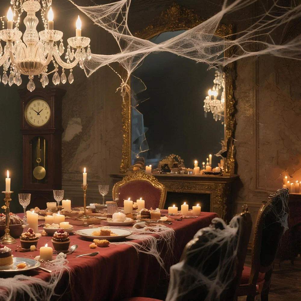 Olen Fake Spider Web Decoration, 10 sq ft with 2 Spiders — view 6