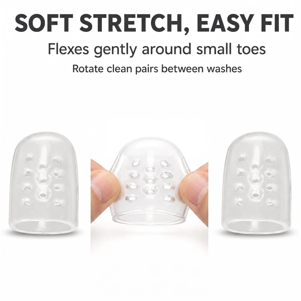 Olen Gel Toe Caps, 10 Clear Silicone Pinky Toe Covers — view 6