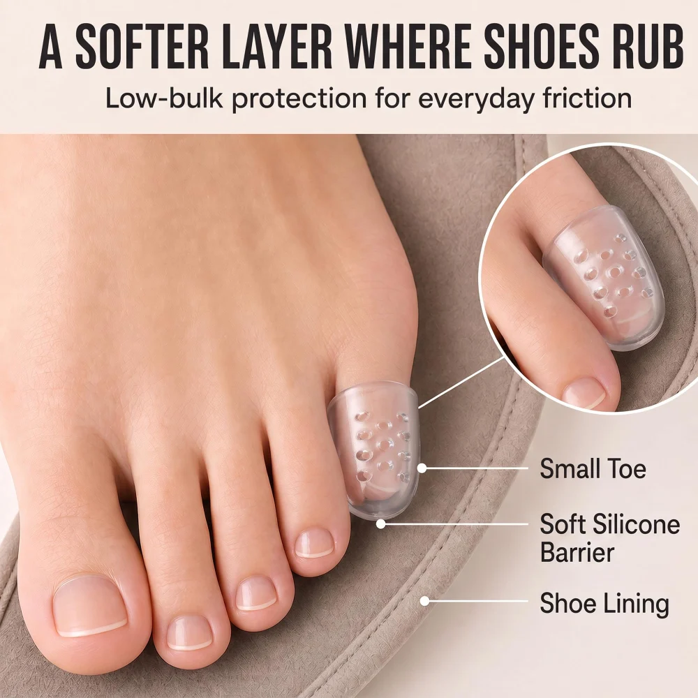 Olen Gel Toe Caps, 10 Clear Silicone Pinky Toe Covers — view 7