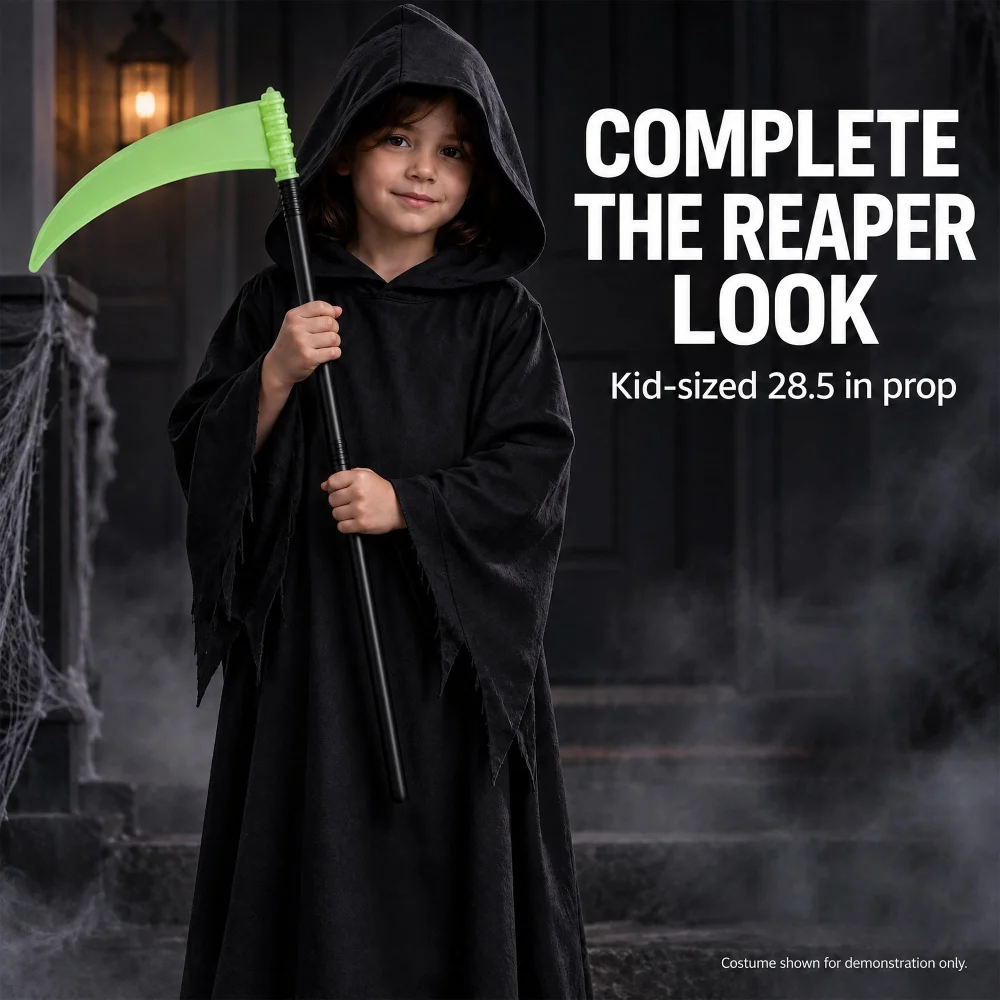 Olen Glow-in-the-Dark Scythe Prop, 28.5 in Green, Kid Size — view 2