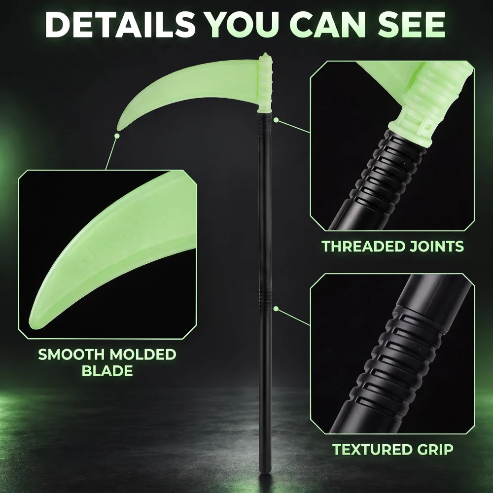 Olen Glow-in-the-Dark Scythe Prop, 28.5 in Green, Kid Size — view 7