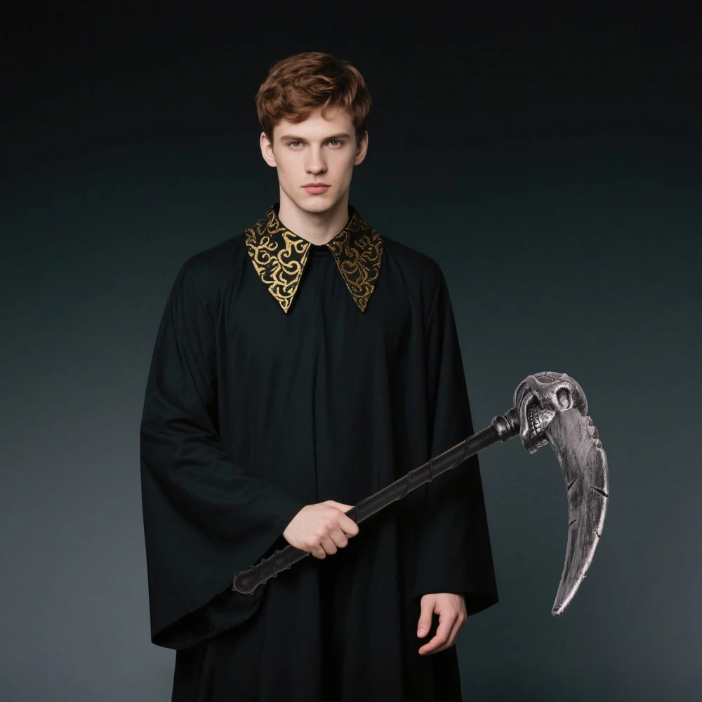 Olen Grim Reaper Scythe Prop, 33 in Black Skull, Detachable — view 4