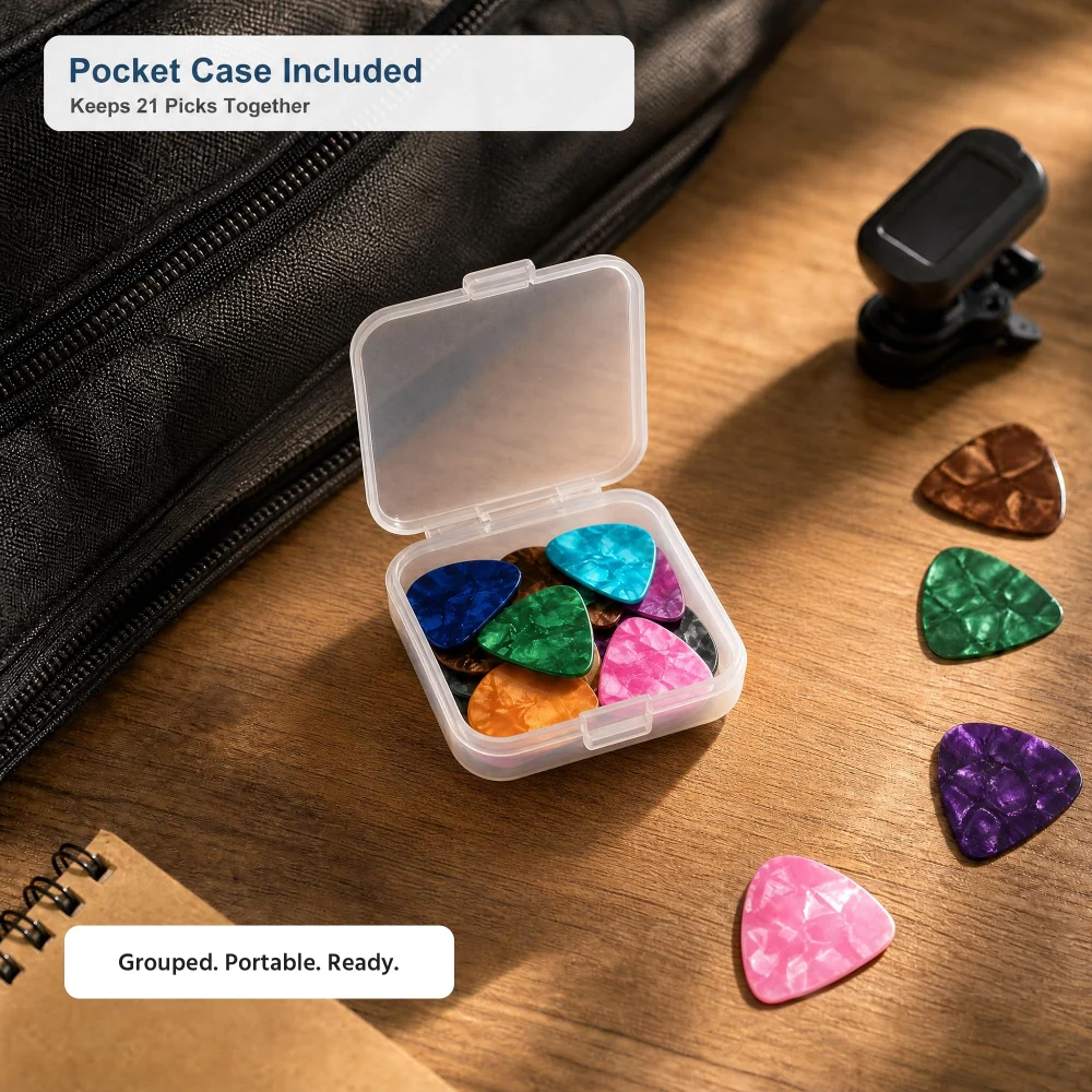 Olen Guitar Picks Variety Pack, 21 Celluloid Picks in 3 Gauges — view 4