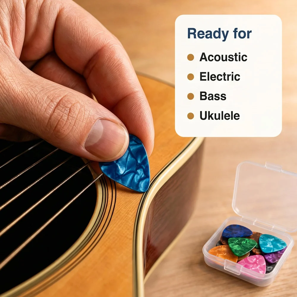 Olen Guitar Picks Variety Pack, 21 Celluloid Picks in 3 Gauges — view 5