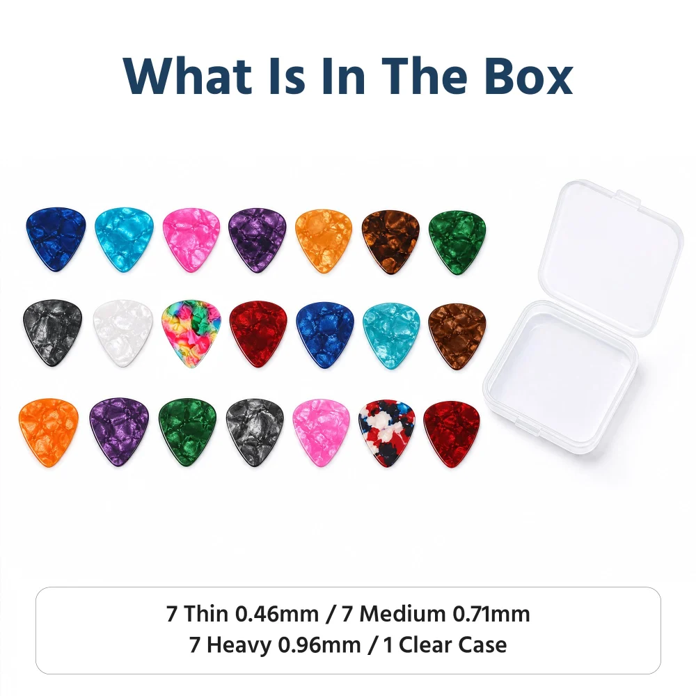 Olen Guitar Picks Variety Pack, 21 Celluloid Picks in 3 Gauges — view 6
