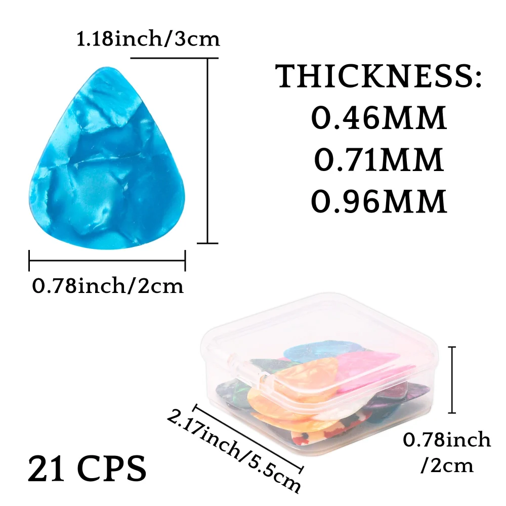 Olen Guitar Picks Variety Pack, 21 Celluloid Picks in 3 Gauges — view 7
