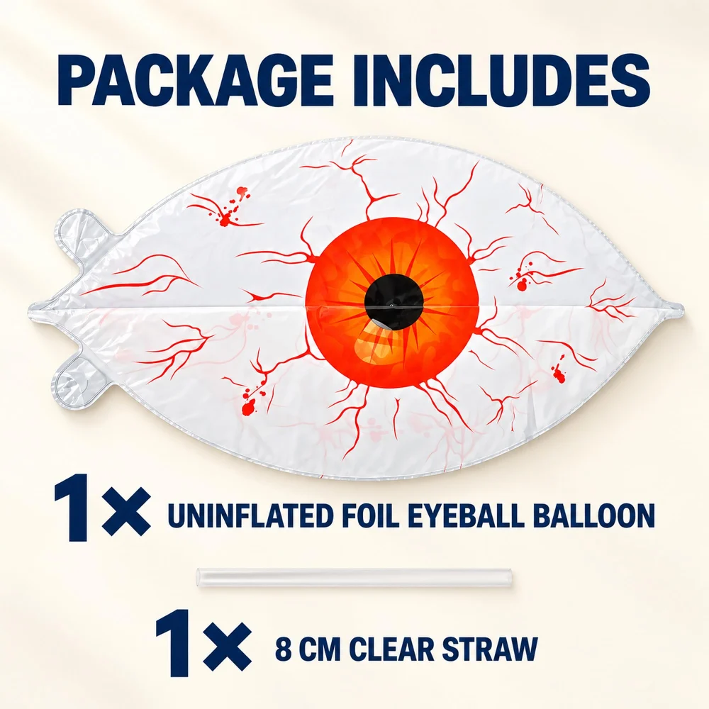 Olen Halloween Eyeball Balloon, 22 in Foil Bloodshot Eye, 1 Count — view 2